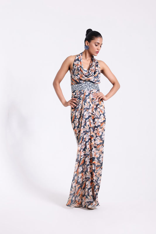 Cowl Neck Halter Goun