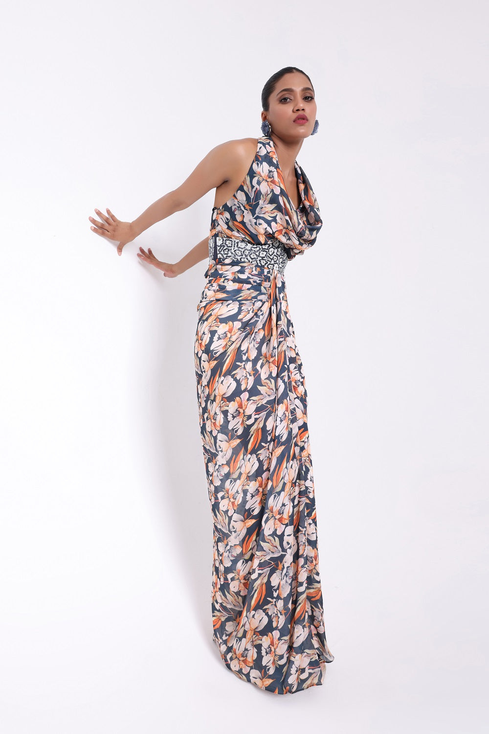 Cowl Neck Halter Goun