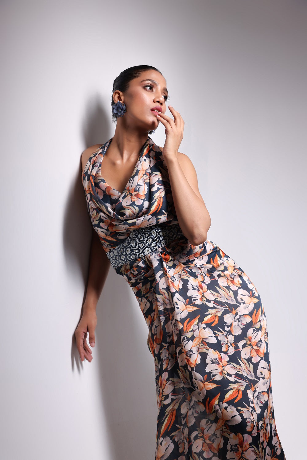 Cowl Neck Halter Goun